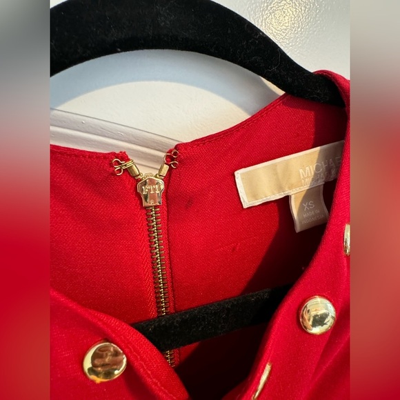 Michael Kors Red Studded Holiday Mini Dress - Picture 2 of 7